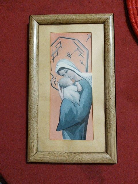 Cuadro de la virgen con cristal