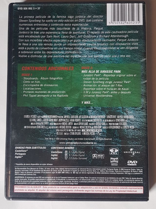 Parque Jurasico   Jurassic Park Dvd