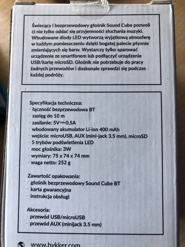 Altavoz bluetooth cube con led