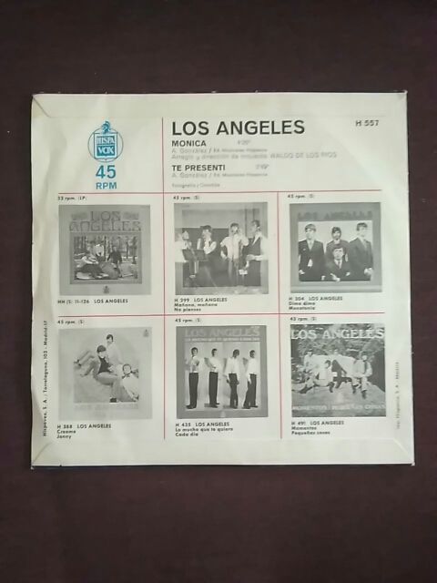 disco vinilo 45 rpm los angeles