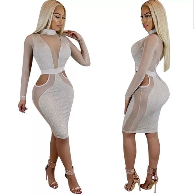 Vestido Blanco con Plata