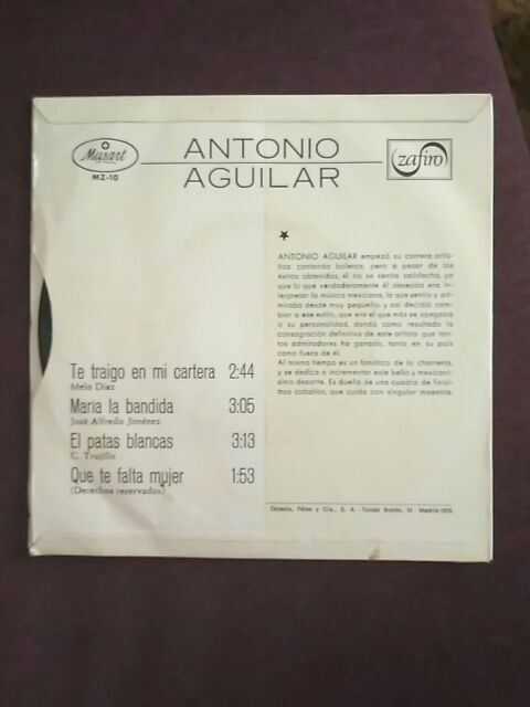 Antonio Aguilar vinilo 45 rpm