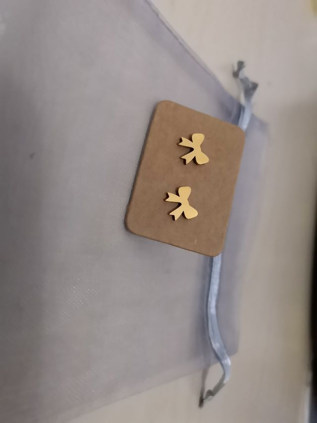 🉐OFERTA Pendientes 🎀 Lazos Dorados