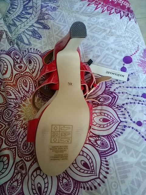 Zapato sandalia de tacón rojo MaríaMare