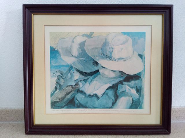 Cuadro. Mujer. Azules