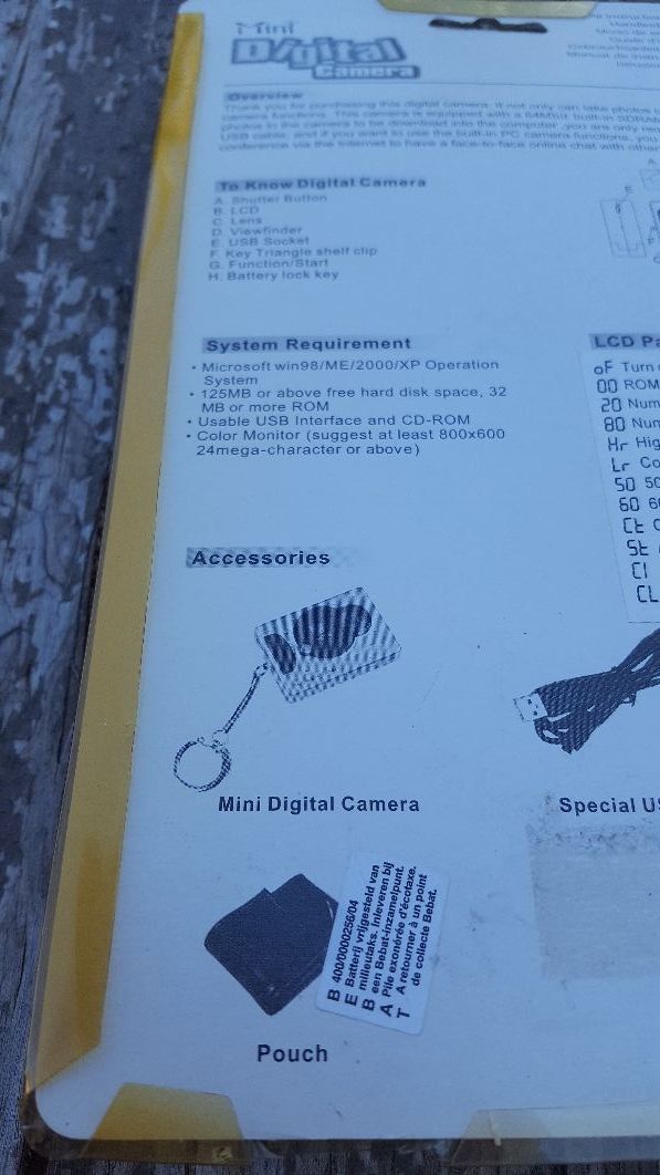 Blister mini cámara digital