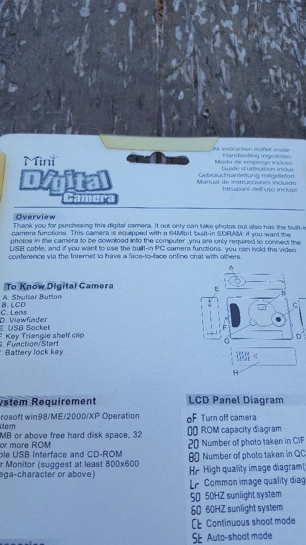 Blister mini cámara digital