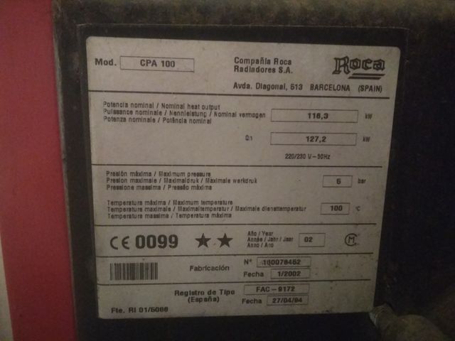 Caldera gasóleo industrial