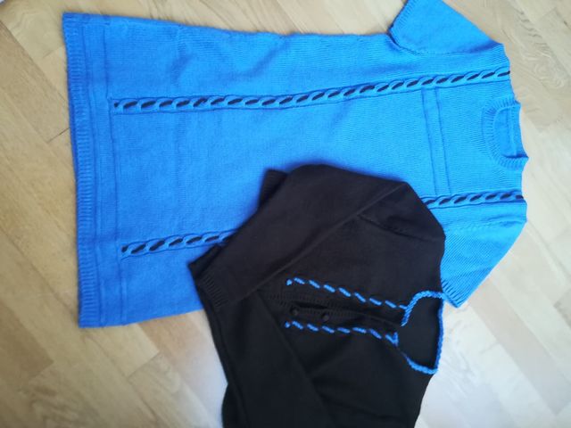 Vestido de punto y chaqueta artesanal 