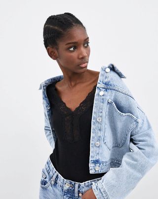 camisetas de encaje zara