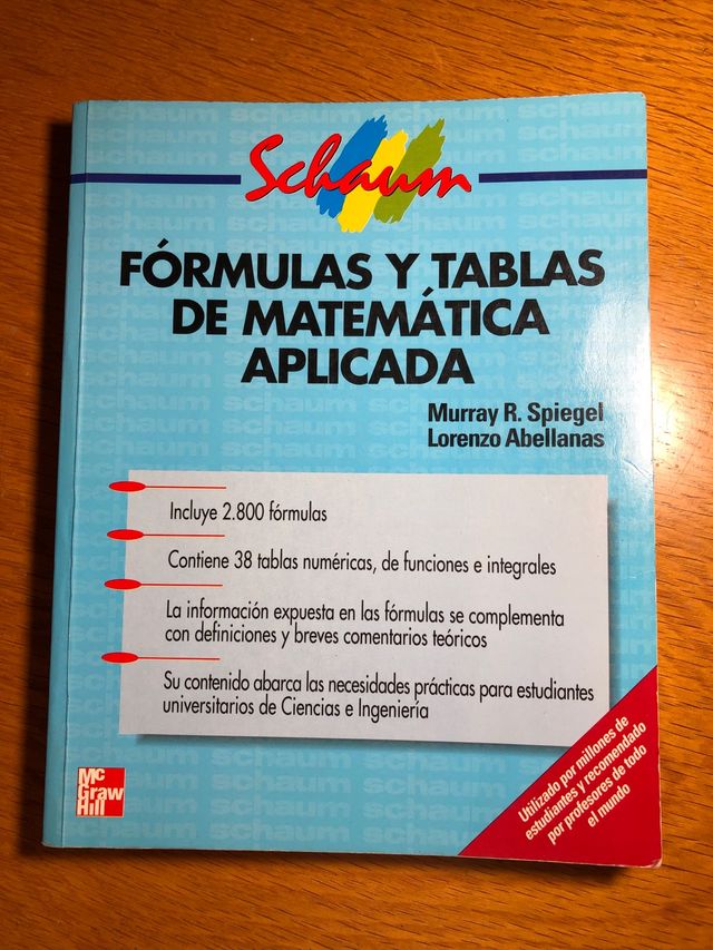 Libro de fórmulas y tablas de matemática aplicada de segunda mano por