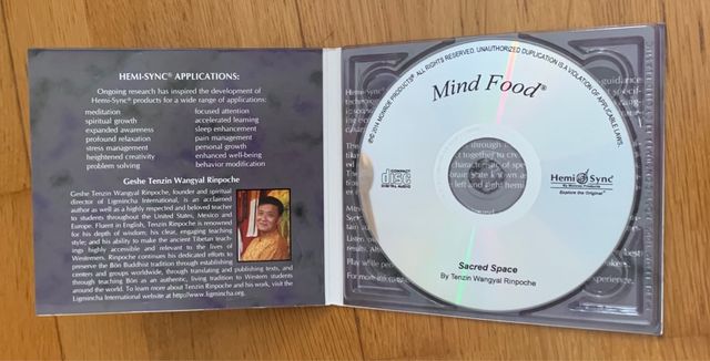 Sacred space. Hemisync, mind food 