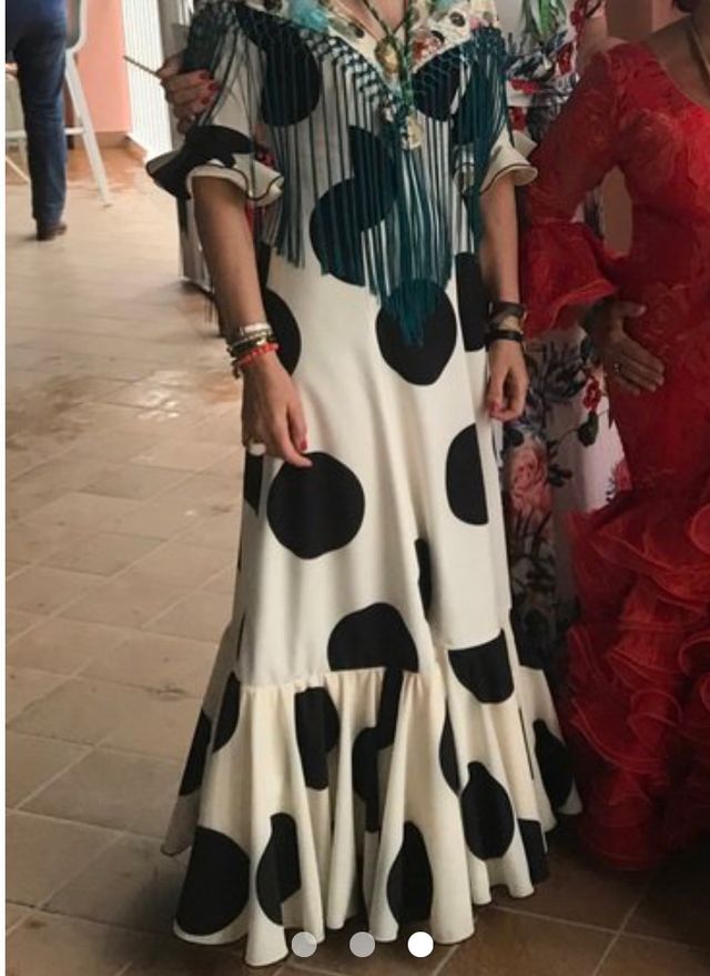 Vestido de flamenca lunar de galleta T36