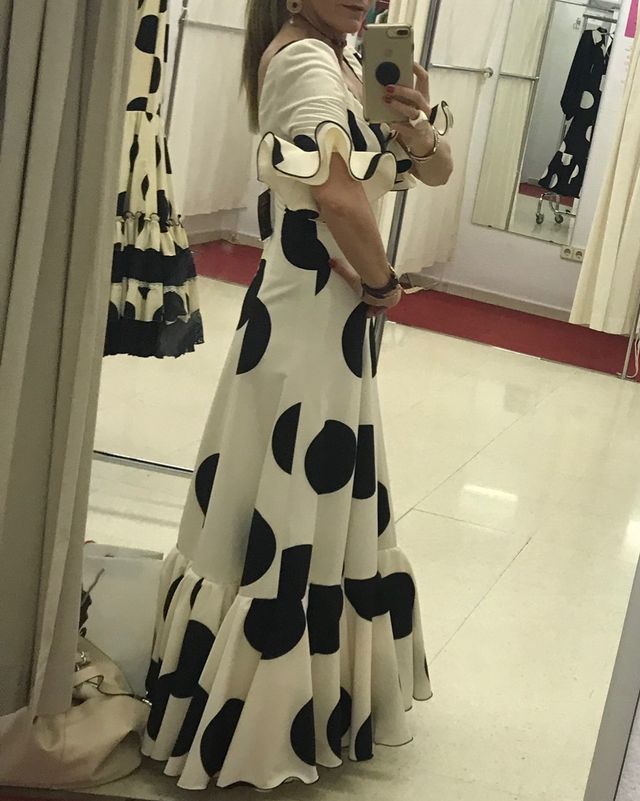 Vestido de flamenca lunar de galleta T36