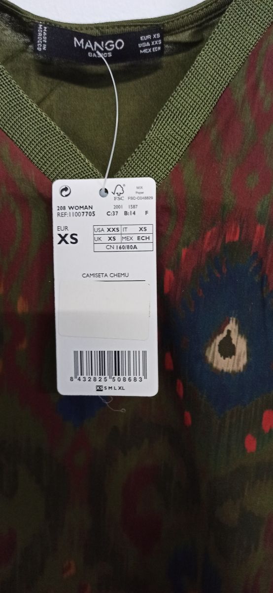 T-shirt con stampa combinata MANGO NEW XS chem