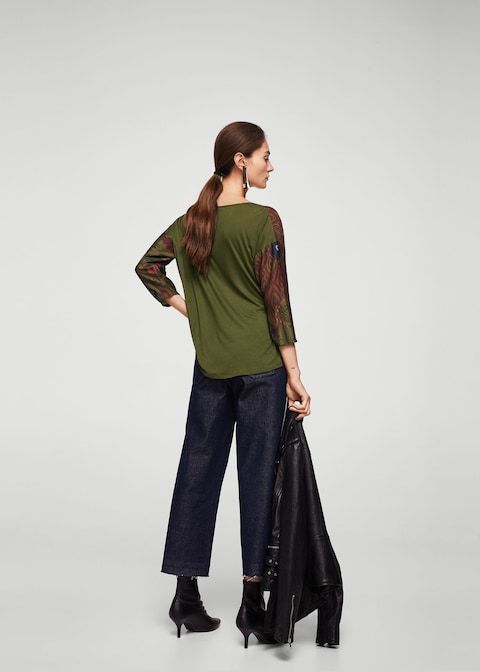 T-shirt con stampa combinata MANGO NEW XS chem