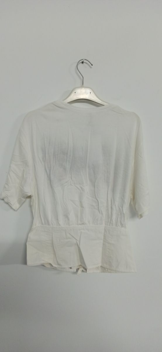 T-shirt a corsetto ricamato MANGO Bianca Nuova TAGLIA S