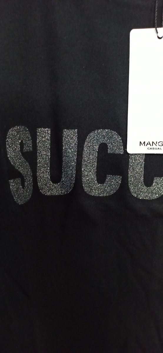 T-shirt MANGO Feather Scollo tondo Manica corta S