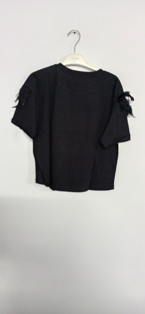 T-shirt MANGO Feather Scollo tondo Manica corta S