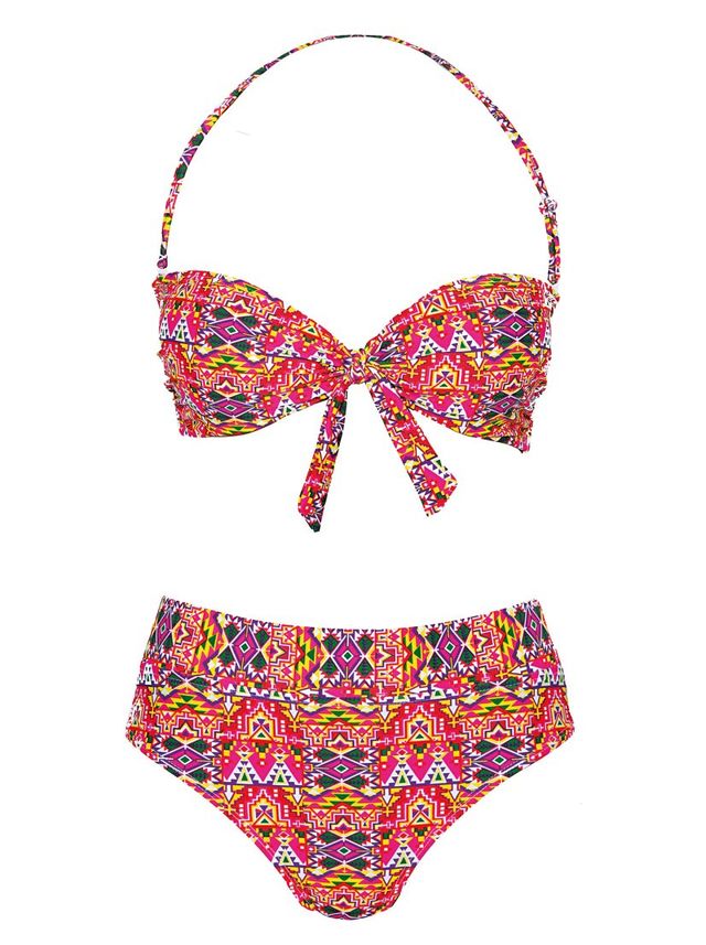 VENCA Bikini fascia etnica con ferretto e slip