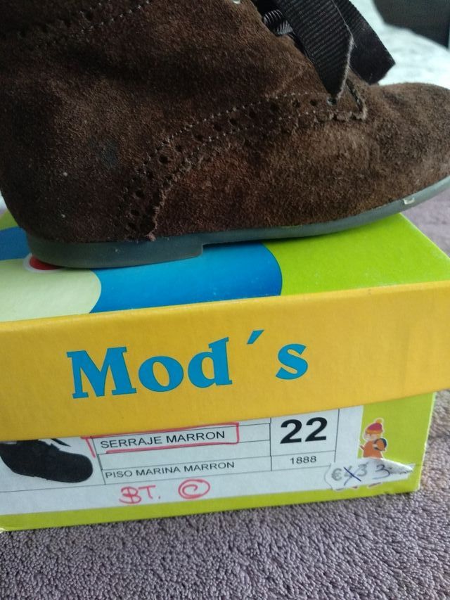 botas bebe 22 marron
