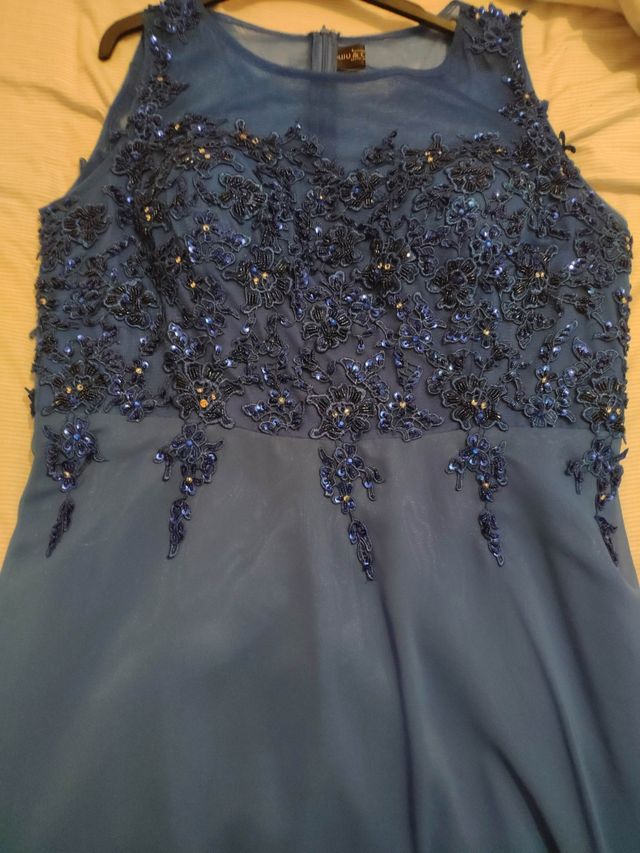 Vestido invitada boda azul talla 46 como nuevo