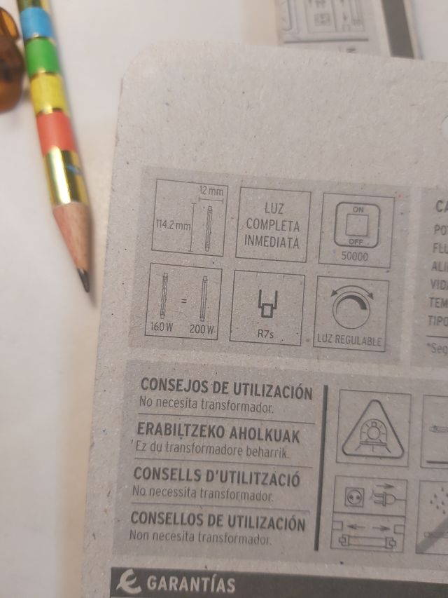 Bombillas R7s lineal