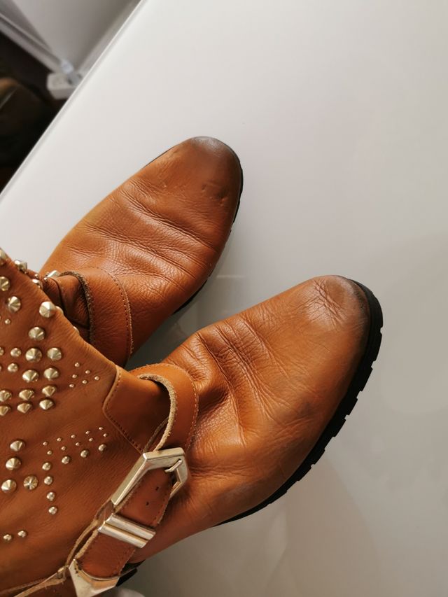 botas piel tachuelas zara