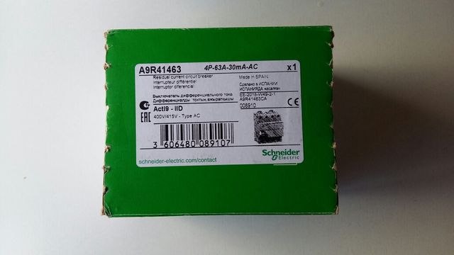 63 A 30 mA diferencial de 4 pólos