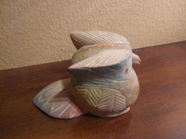 Gufo in legno dipinto a mano