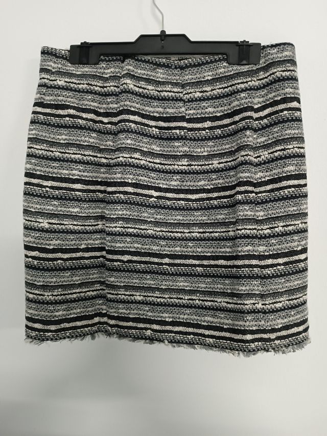 MANGO Falda jacquard algodón NUEVA T:38