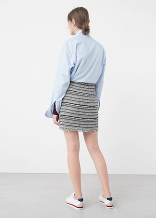 MANGO Falda jacquard algodón NUEVA T:38