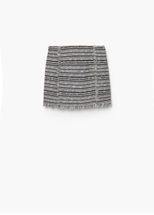 MANGO Falda jacquard algodón NUEVA T:38