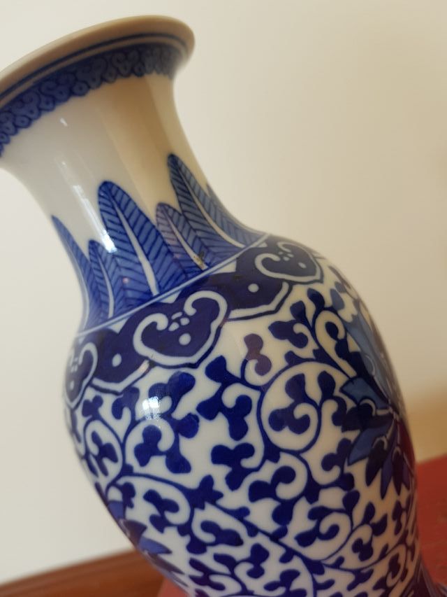 Jarrón porcelana china Shuangxi Gu.