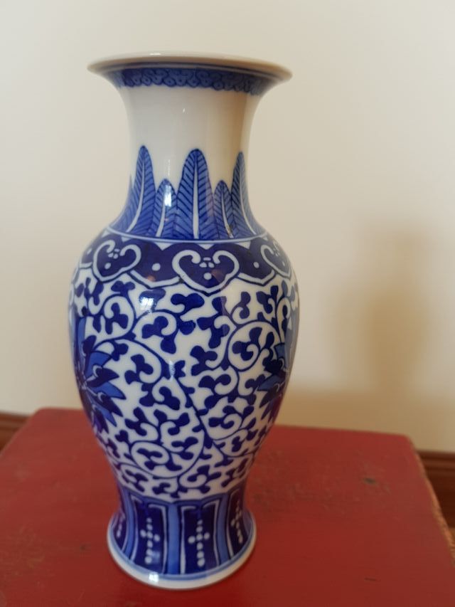 Jarrón porcelana china Shuangxi Gu.