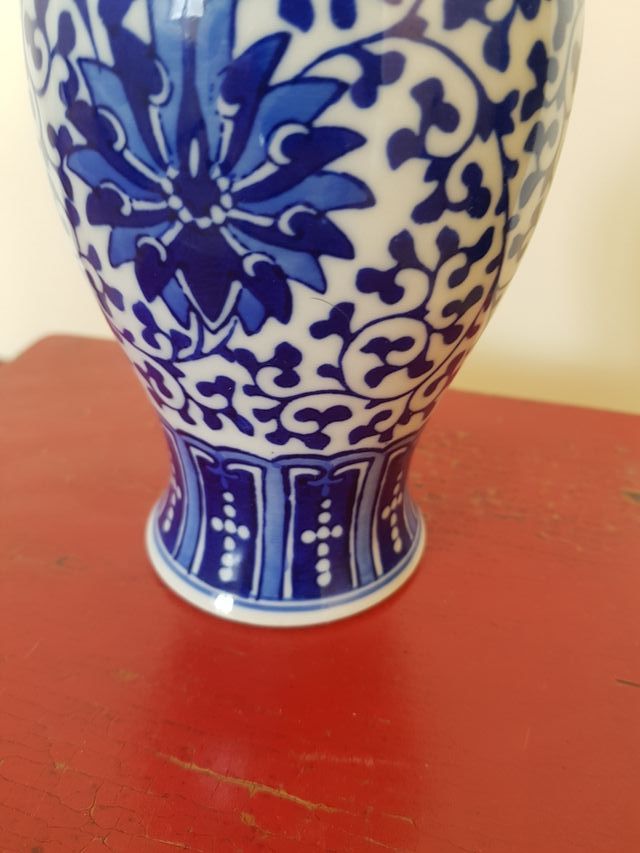 Jarrón porcelana china Shuangxi Gu.