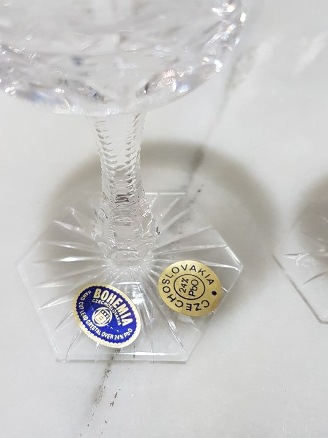 juego copas bohemia hand cut lead cristal 500pk