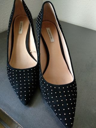 zapatos dorados cortefiel