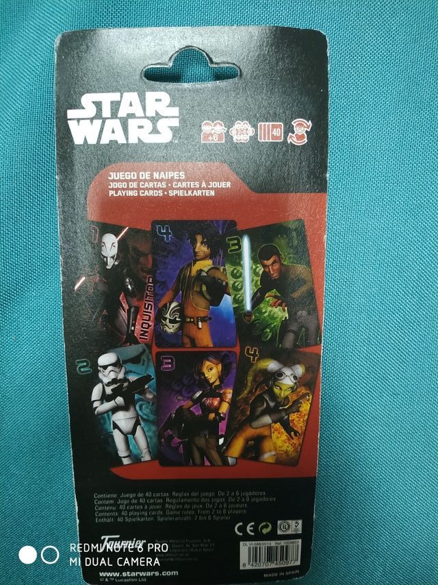 juego de naipes star wars rebel cartas infantiles
