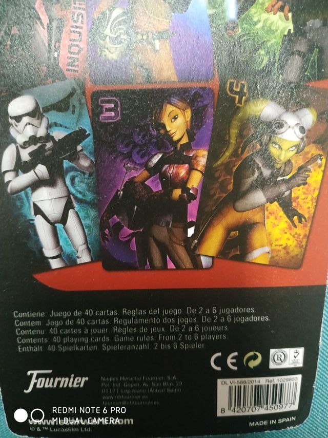 juego de naipes star wars rebel cartas infantiles