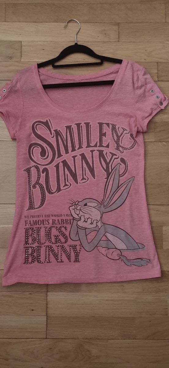 camiseta rosa con brillantes Bugs Bunny talla M