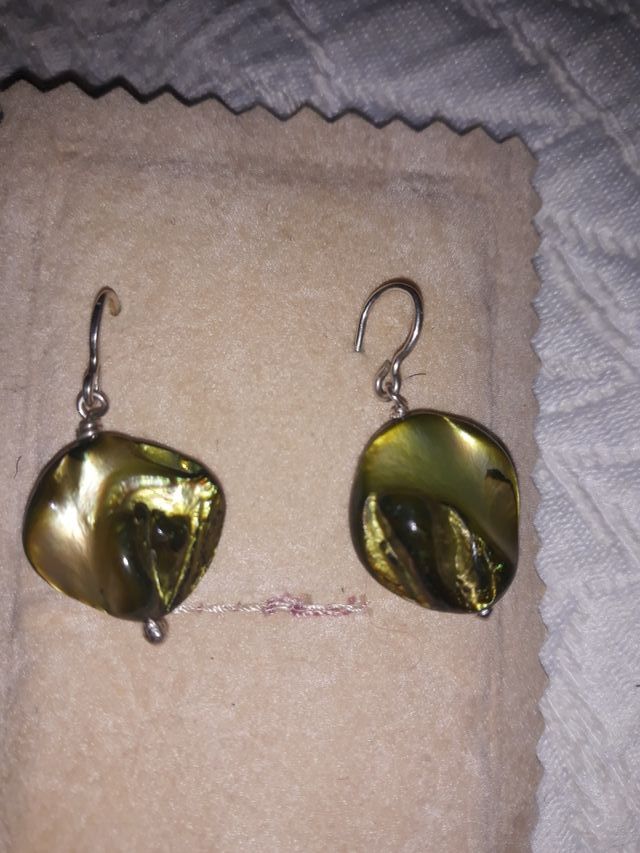 PENDIENTES nacar y plata auténtica 925