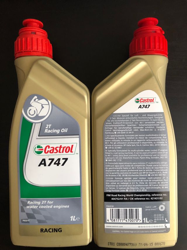 Aceite Moto Castrol A-747 2 t -OFERTA 3 LATAS