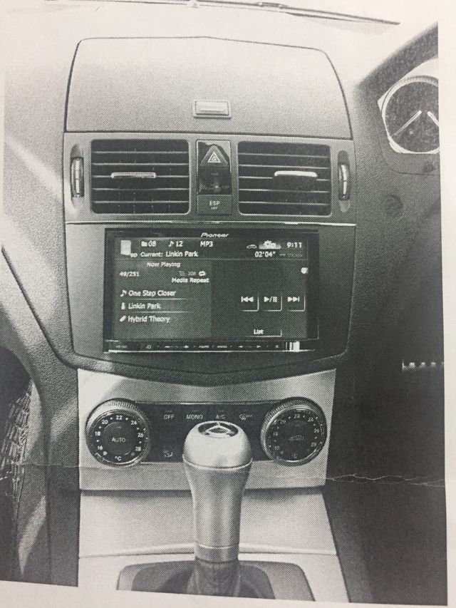 Soporte doble din mercedes c w204 mas interface