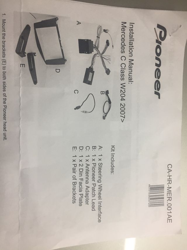 Soporte doble din mercedes c w204 mas interface