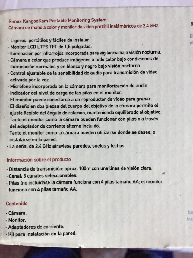 Cámara vigila bebés (LEER BIEN)