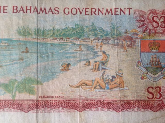 BILLETE  3 DOLLARES ,LAS ISLAS BAHAMAS, 1965