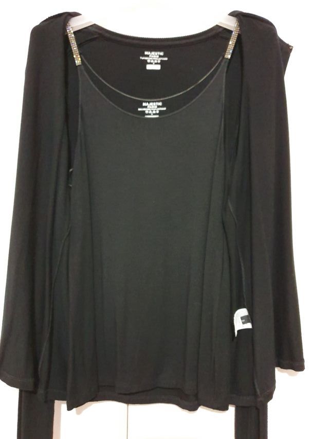 Top negro swarovsky