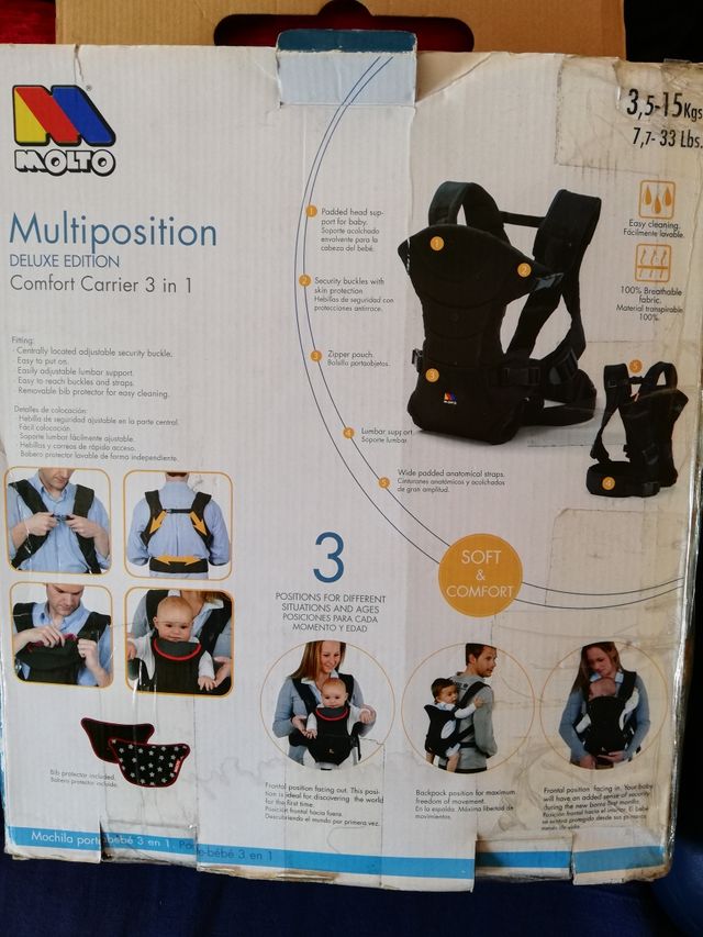 Molto Portabebes Mochila Ergonómica Canguro Para Bebe Molto