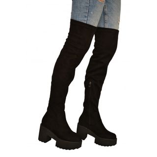 Botas Altas Negras Plataforma Flash Sales, 53% OFF | www.rupit.com